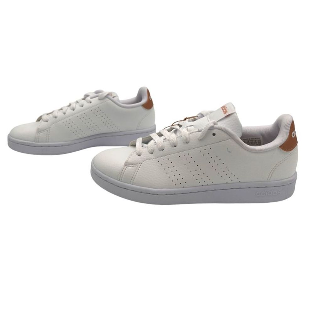 adidas Advantage Sneaker White/White/Copper Metallic US Women's Size 7 - Picture 4 of 8